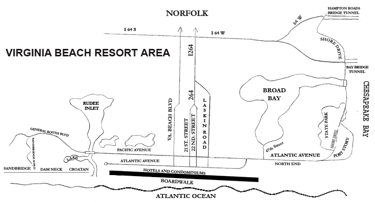 Map of Virginia Beach Resort Area